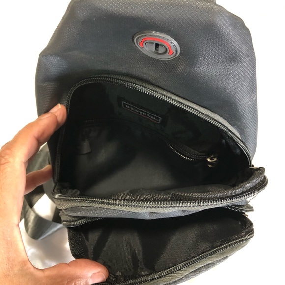 WESTEND Sleek Black Belt Bag with Red Accent.Nylon Unisex Crossbody Sling Bag. - Picture 5 of 9